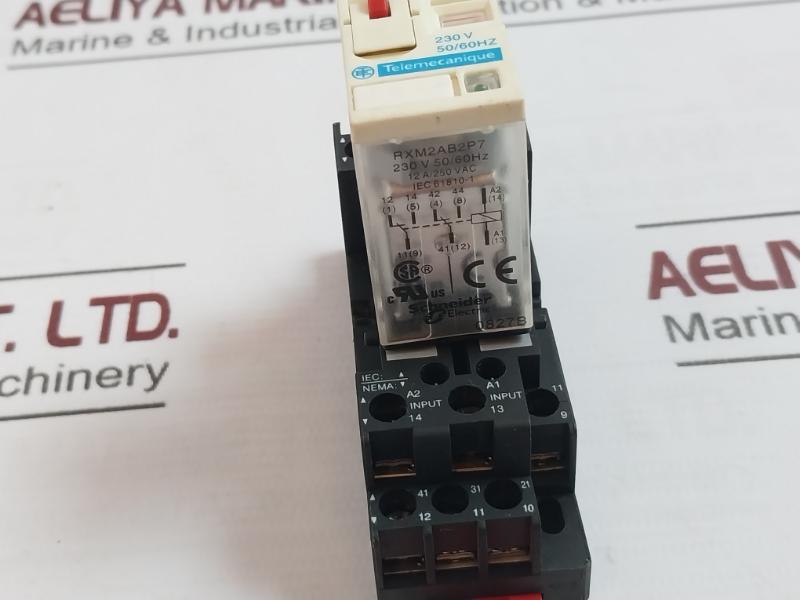 Telemecanique Rxm2Ab2P7 Miniature Plug-in Relay 12A/250 Vac 230V 50/60Hz