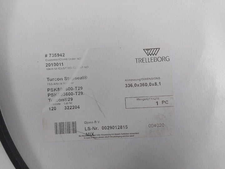 Trelleborg Ddm000137-n7Mbh Seal Kit 336X360X8.1 Psk803600-t29N Rexroth