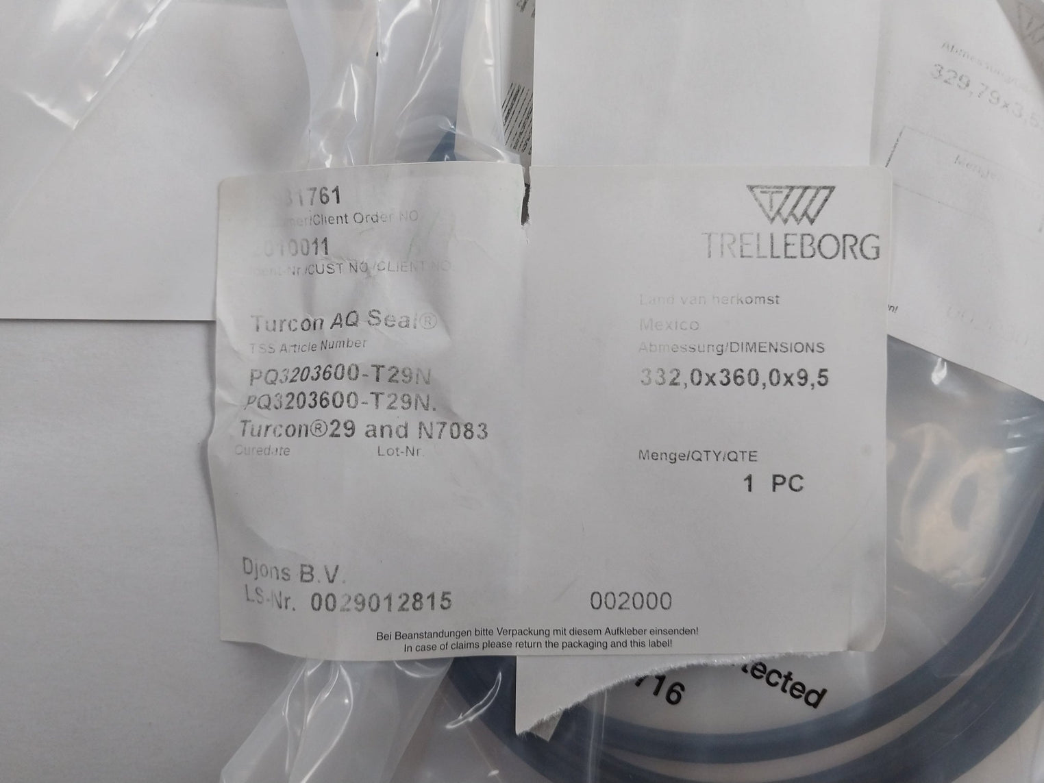 Trelleborg Ddm000137-n7Mbh Seal Kit 336X360X8.1 Psk803600-t29N Rexroth