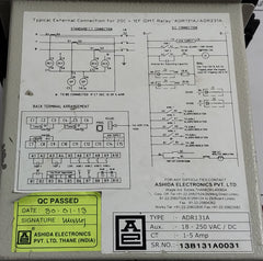 Ashida Adr131A Numerical Oc/Ef Protection Relay 18–250 Vac/Dc 1–5 Amp