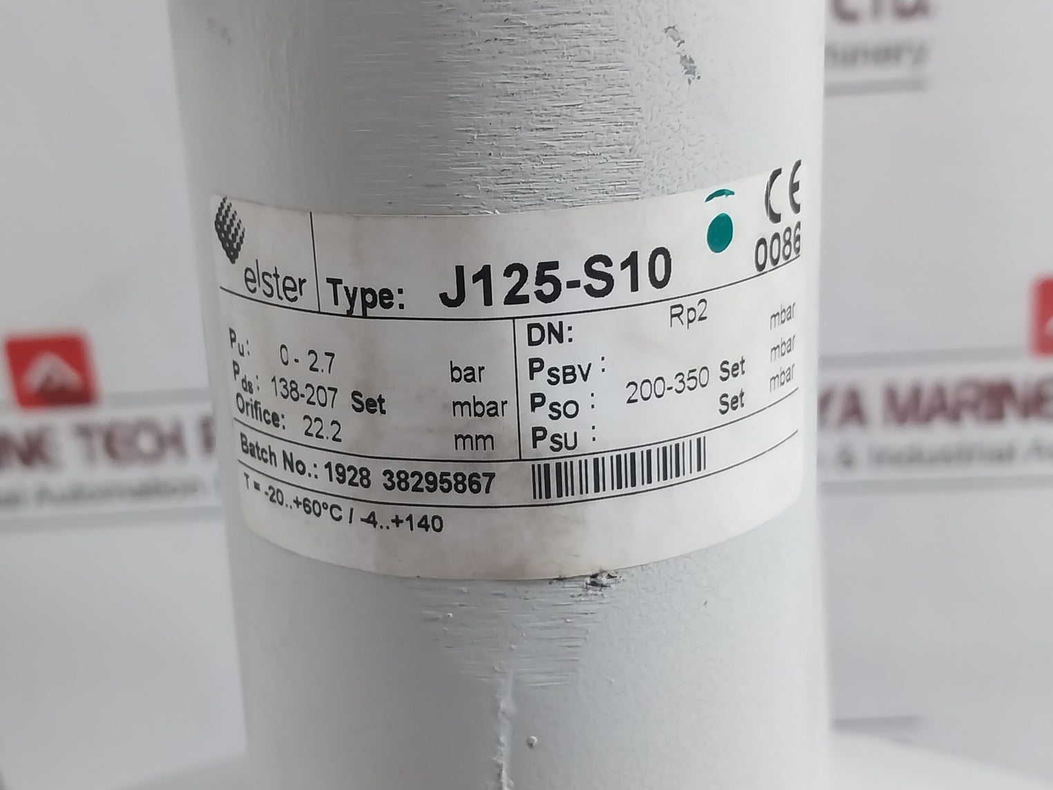 Elster J125-s10 Pressure Regulator W/Bsp Thread 22.2 Mm 138–207 Mbar 841012112