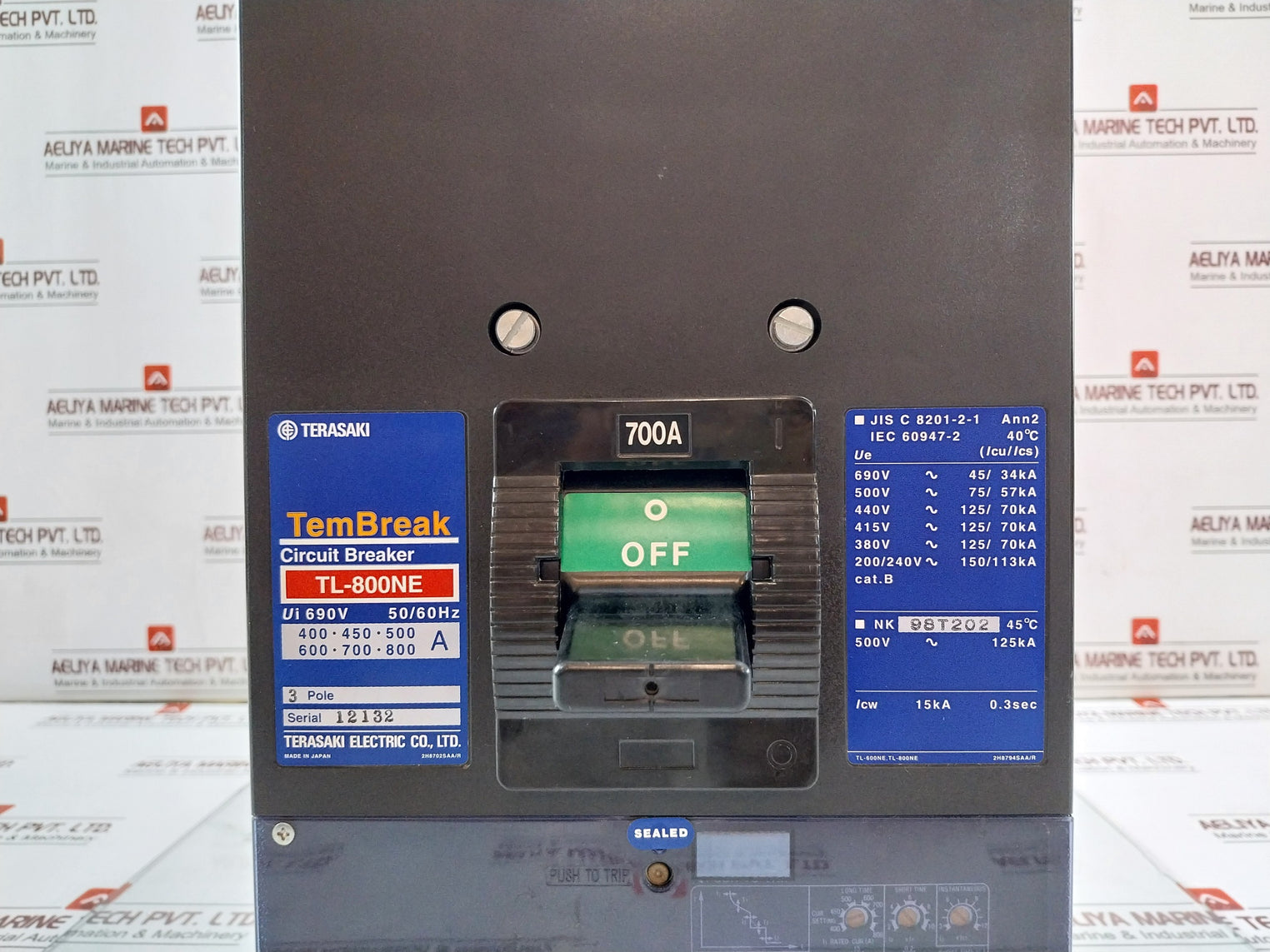 Terasaki Electric Tl-800Ne Tembreak Circuit Breaker 3Pole 50-60Hz 500V-125Ka