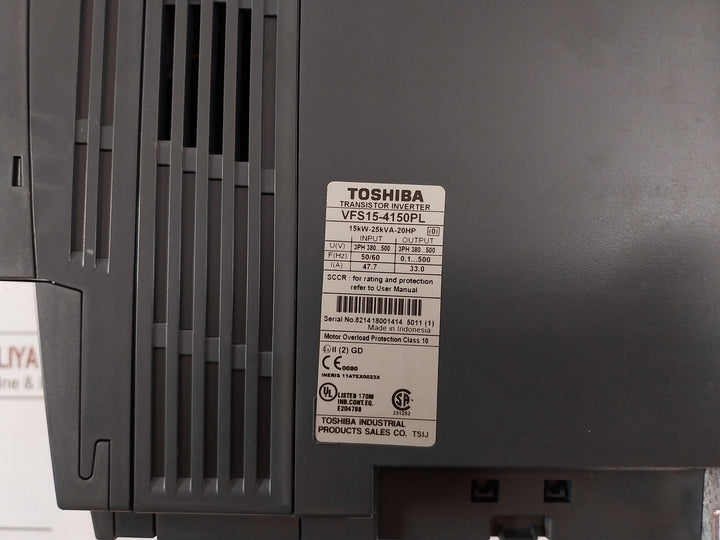 Toshiba Vfs15-4150Pl Variable Frequency Drive (Inverter) Vf-s15 15Kw-25Kva-20Hp