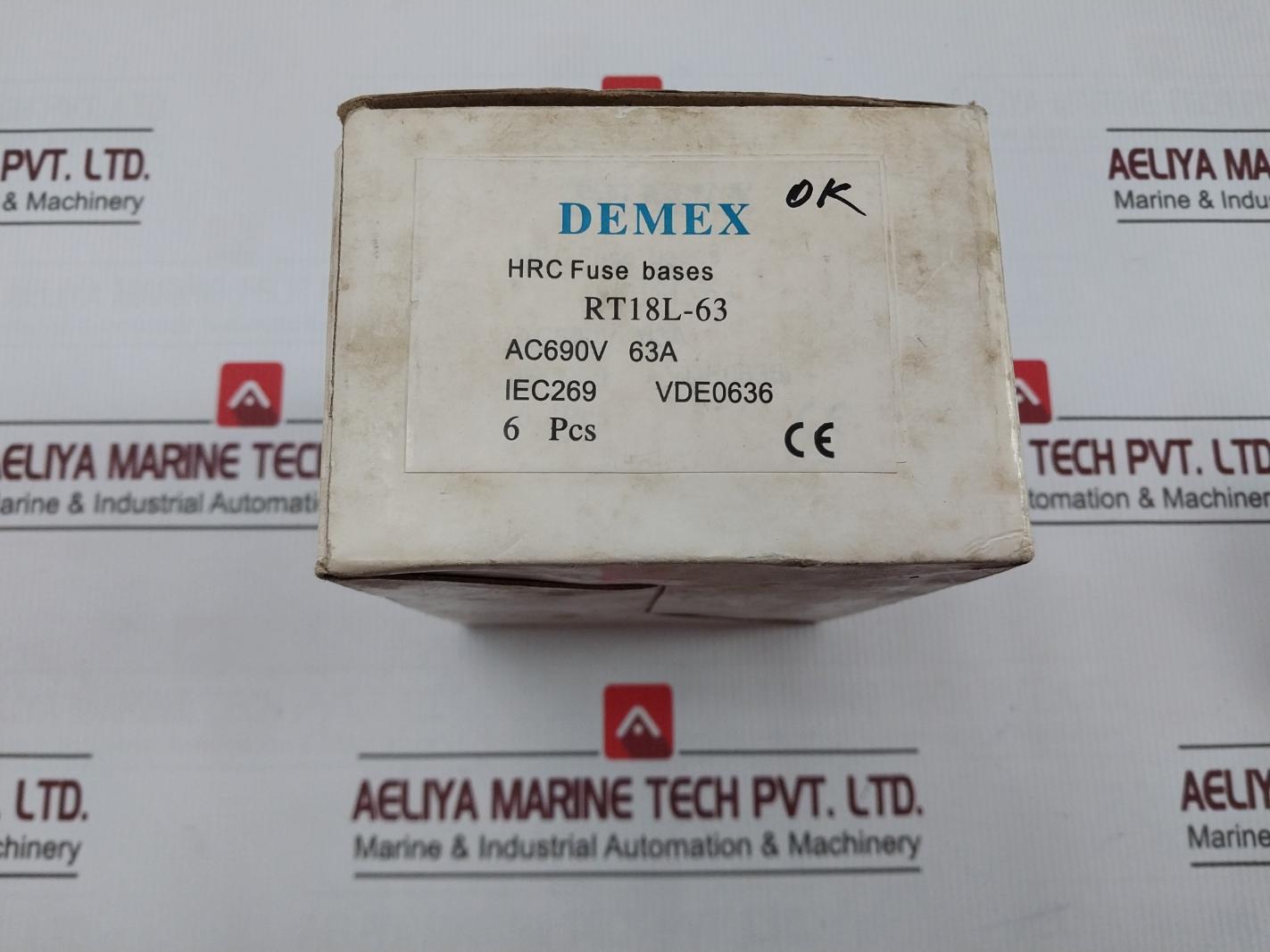 Lot of 3X DEMEX RT18L-63A HRC Fuse Base AC690V 63A