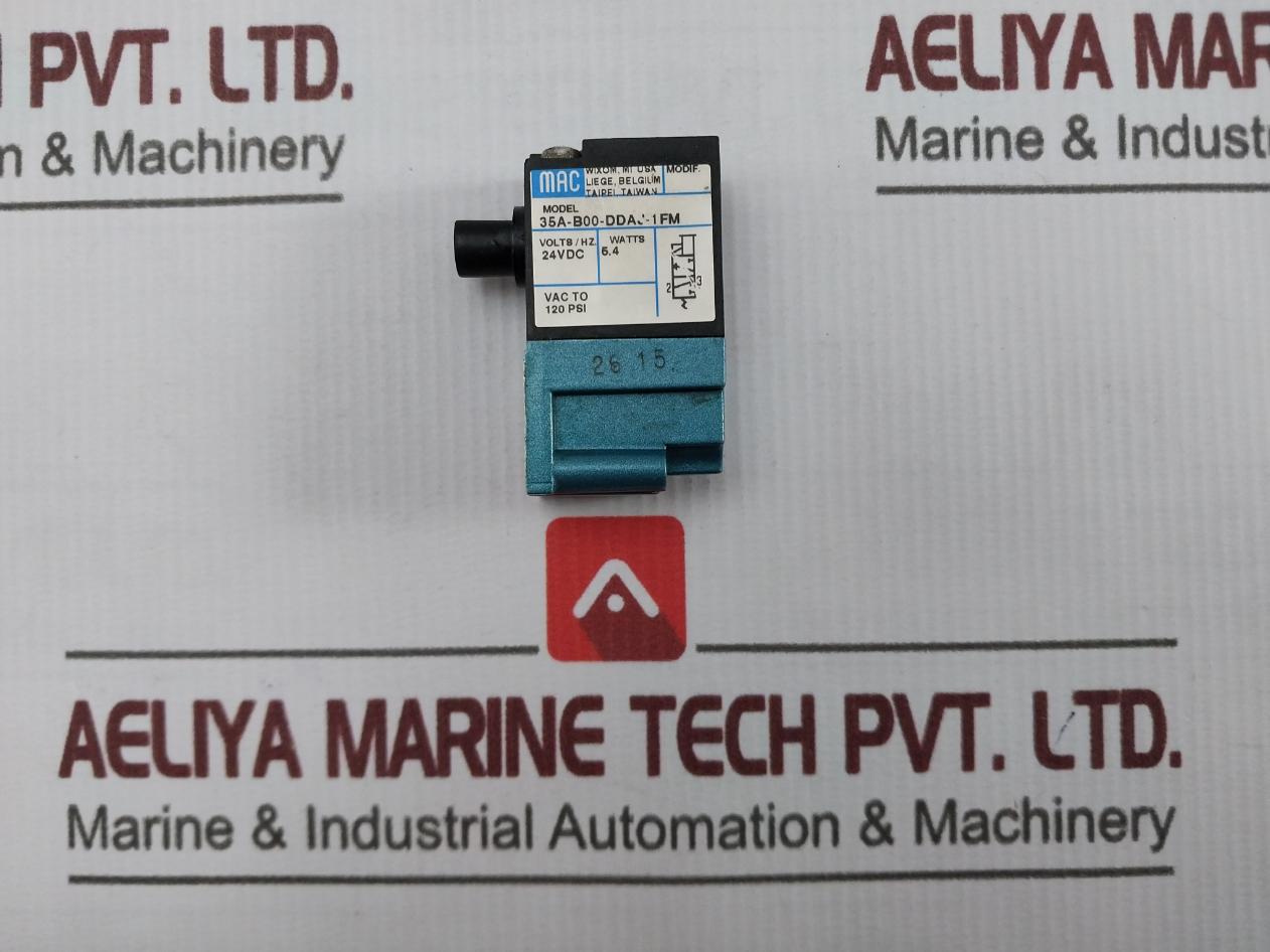 Lot Of 2X Mac 35A-b00-ddaj-1Fm Solenoid Valve 24Vdc Vac To 120 Psi 5.4W