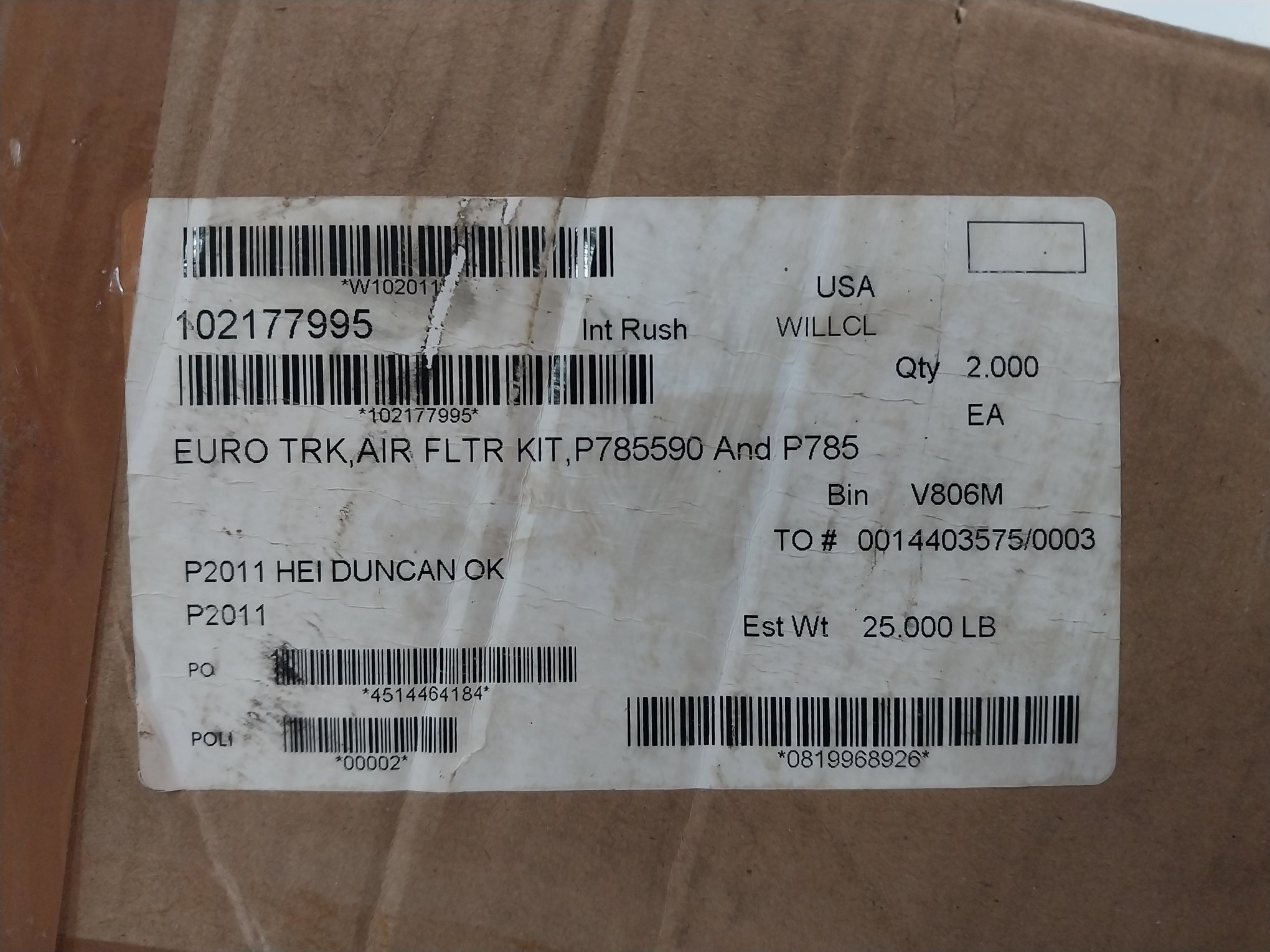 Donaldson P785590 Primary Radial Seal Air Filter P785 X770693-000-710