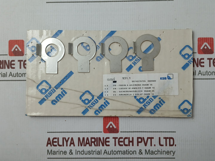 Ksb 9974879755 Washer 4 X En-lockw W Angled T Diam 14
