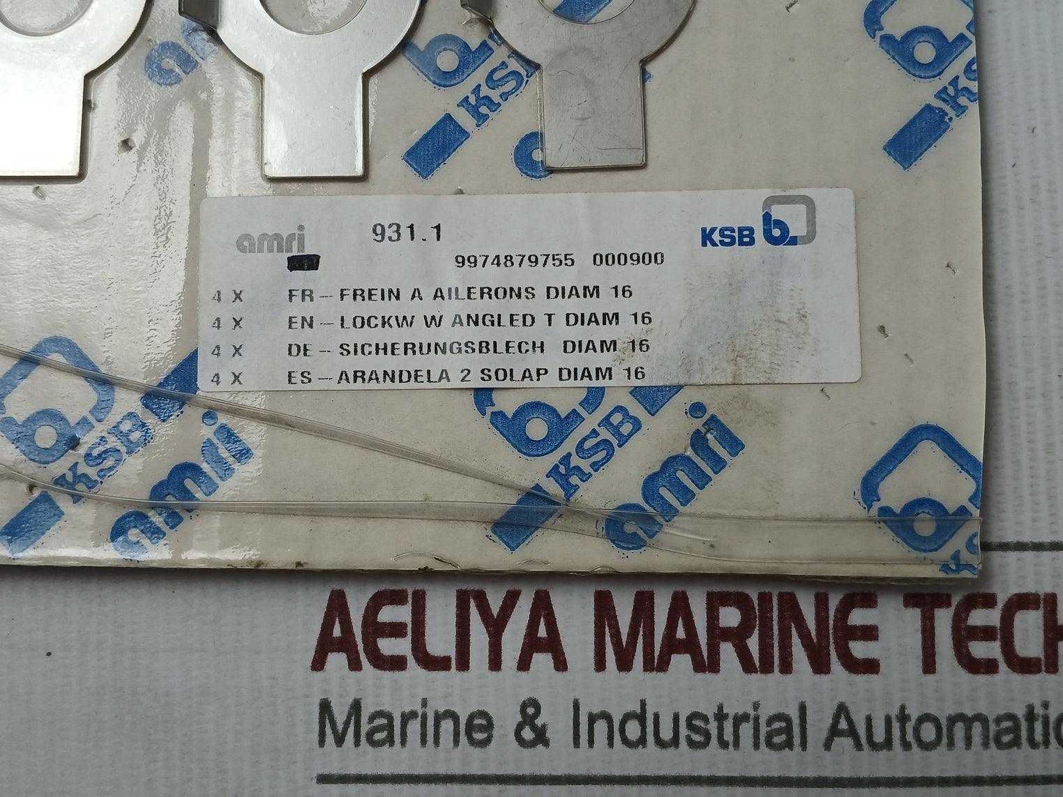Ksb 9974879755 Washer 4 X En-lockw W Angled T Diam 14