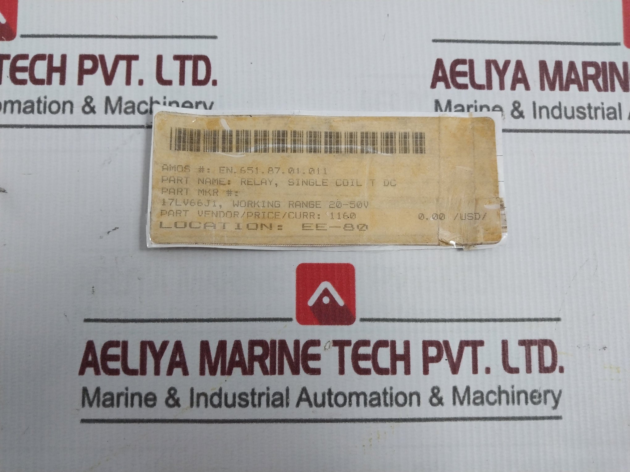 General Electric 17Lv66J1 Relay Assembly Cs58 20-50 Volt Ee-80