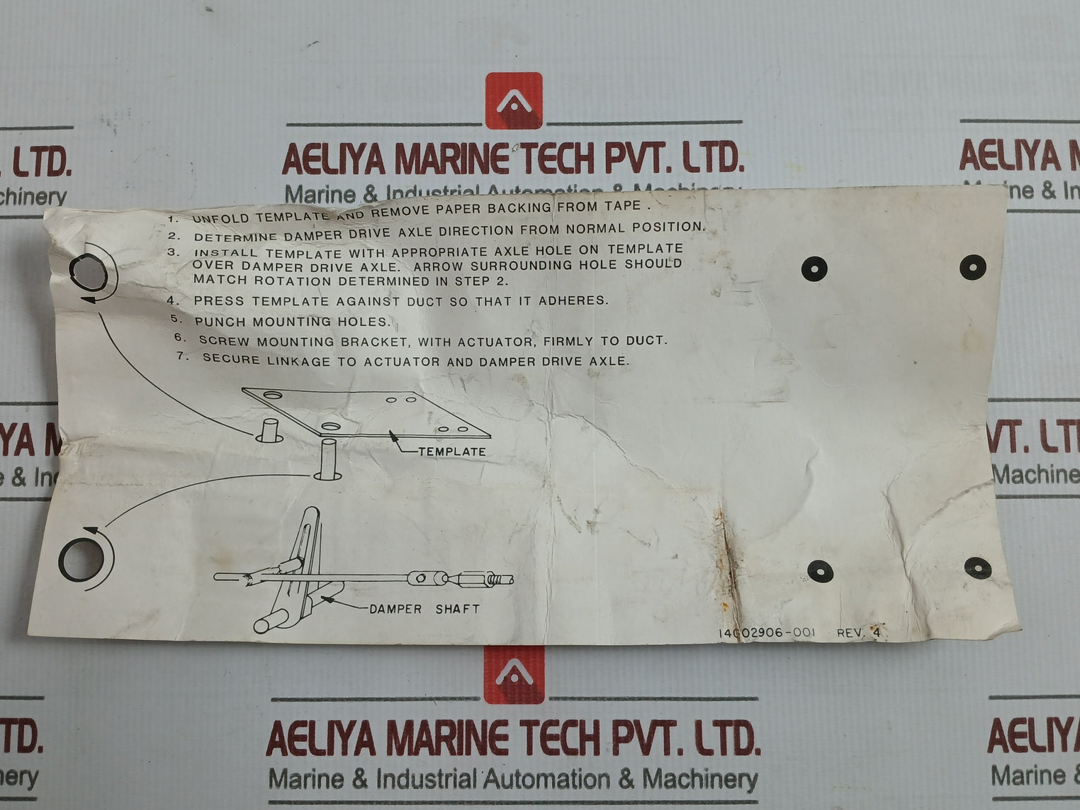 Honeywell Mp909E 1463 Pneumatic Damper Actuator Rev 4