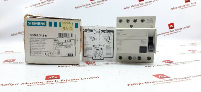 Siemens 5Sm3 342-6 Circuit Breaker 25A 30Ma Iec/En 61008, 4 001869 179834