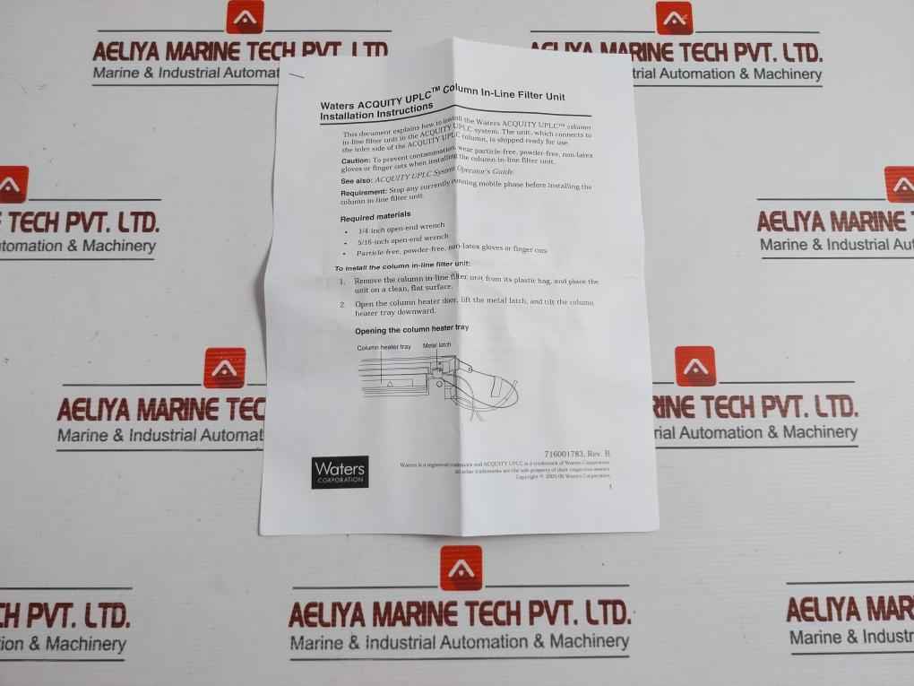 205000343 Rev.: Bacquity Column In-line Filter Unit Kit Waters