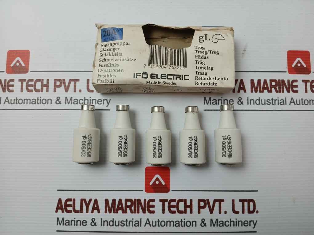 20A - 20/500 Gl Brand Ifo Electric Diazed Time Lag Fuse Link (1 Packet = 5 Pieces)