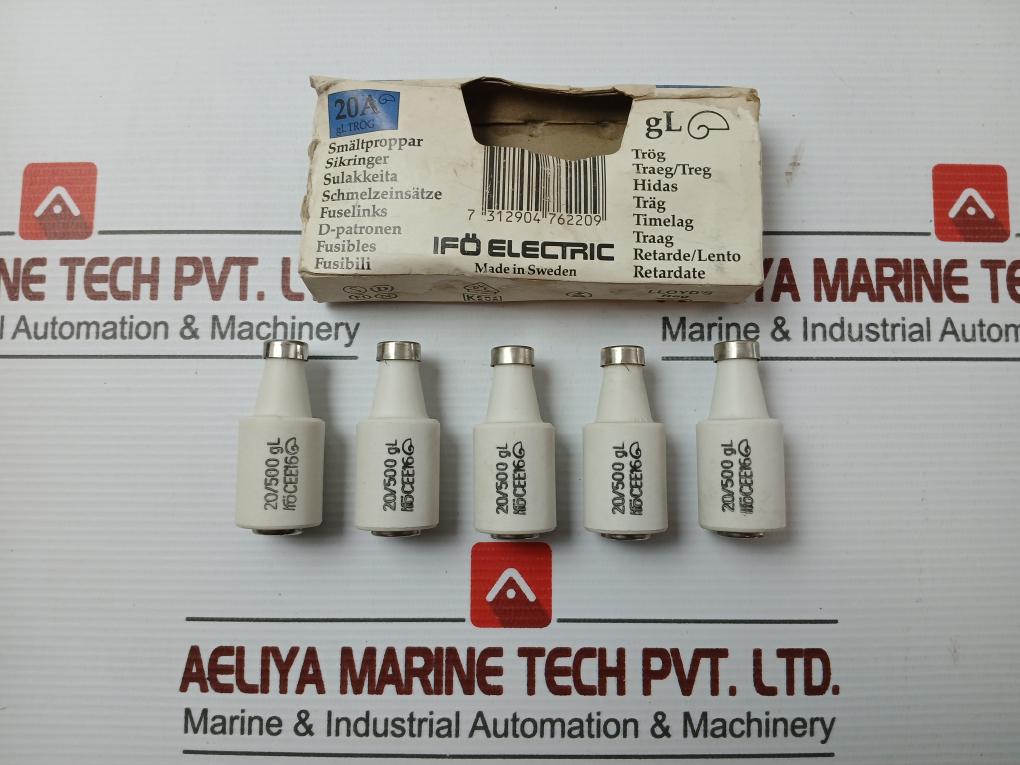 20A - 20/500 Gl Brand Ifo Electric Diazed Time Lag Fuse Link (1 Packet = 5 Pieces)