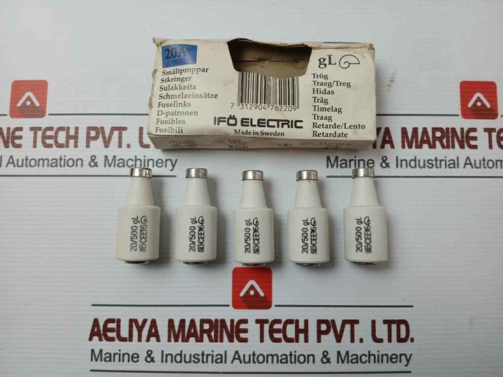 20A - 20/500 Gl Brand Ifo Electric Diazed Time Lag Fuse Link (1 Packet = 5 Pieces)