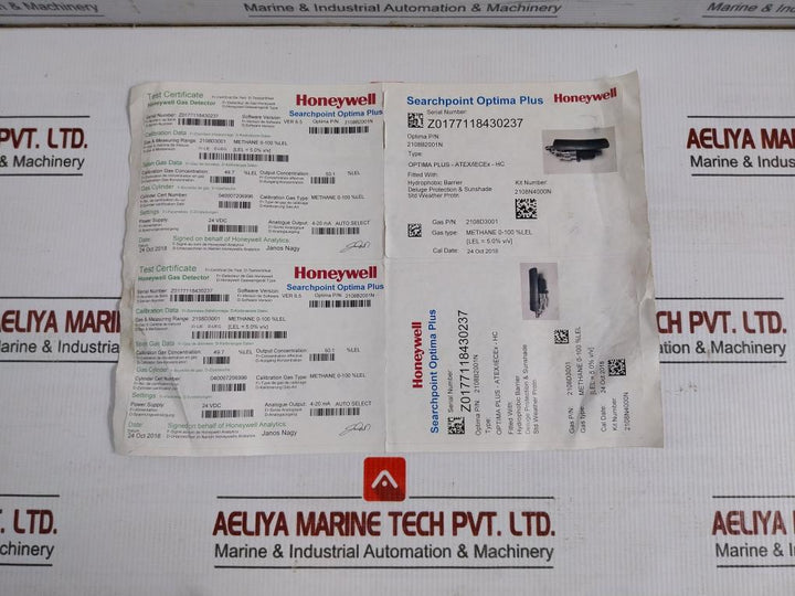 2108B2001N Infrared Hydrocarbon Detection Sensor 24 Vdc Honeywell