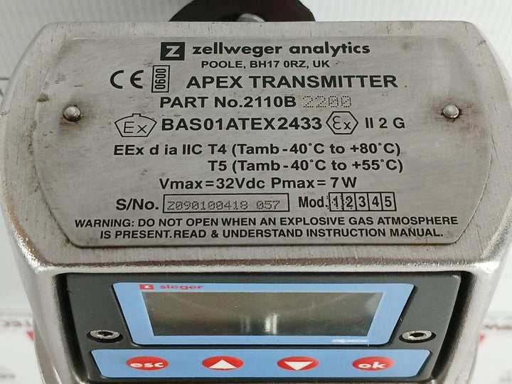 2110B 2200 Apex Transmitter Zellweger Analytics 32Vdc 7W