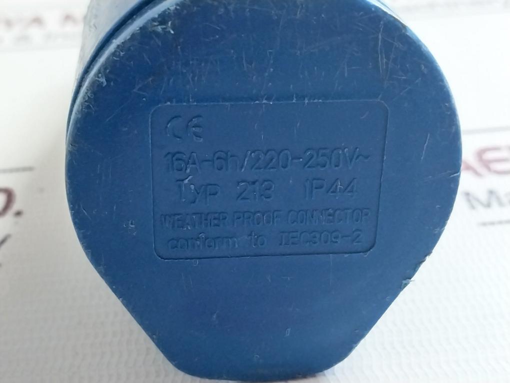 213 Weather Proof Connector 16A-6H/220-250V