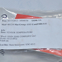 John zink 0113-0932 sensor temperature