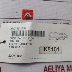 220V 1Kw Electric Fin Heater A6110110
