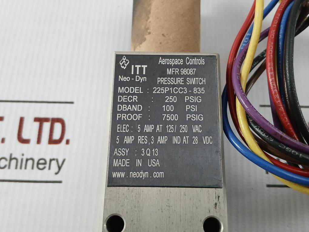 225P1Cc3-835 Itt Neo-dyn 125/250 Vac Pressure Switch