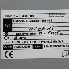 Jumo dtrans t02 pcp transmitter programmable (956521)707021/888-888-23