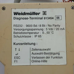 Weidmuller 813454 Diagnose Terminal 5 Vdc/20 Ma