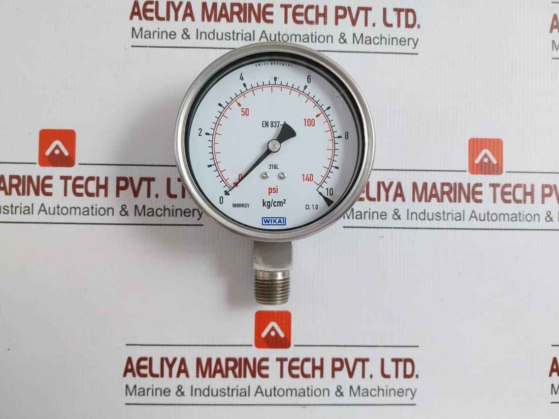 230.20.100 Pressure Gauge 0 To 140 Psi/0 To 10 Kg-cm2 Wika