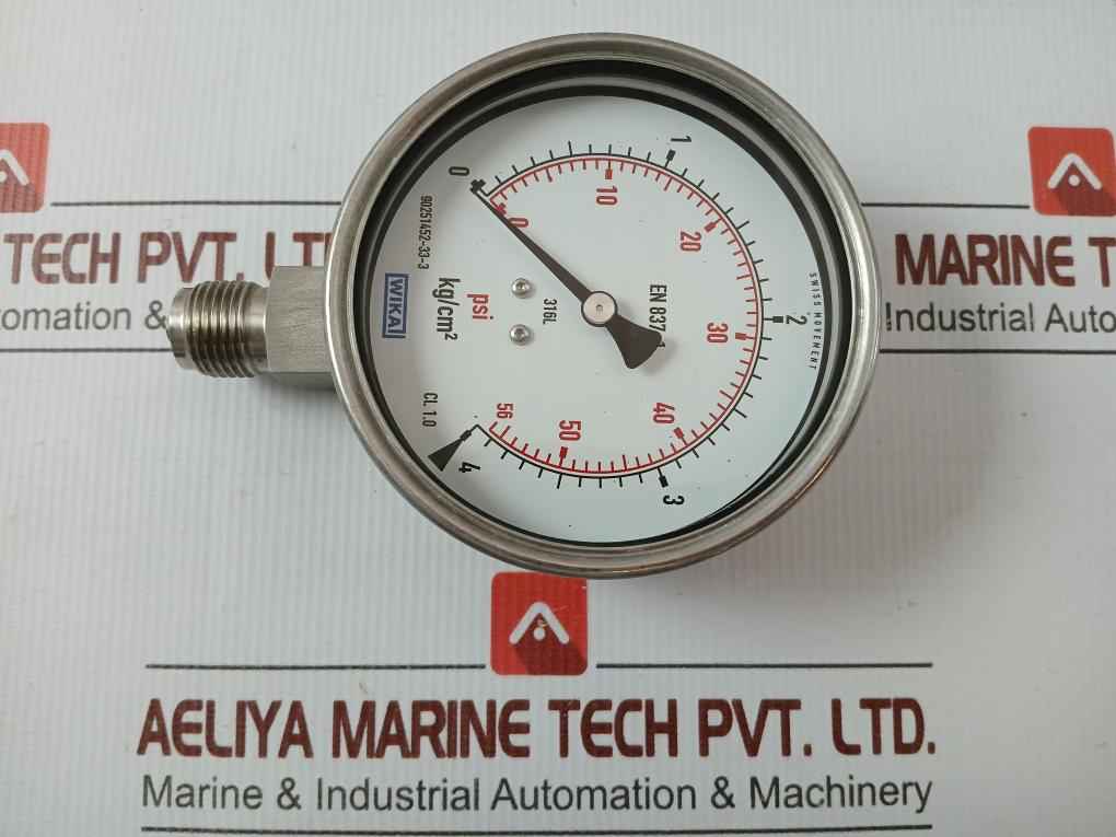 230.20.100 Pressure Gauge 0 To 56 Psi 0 To 4 Kg/Cm2 Wika