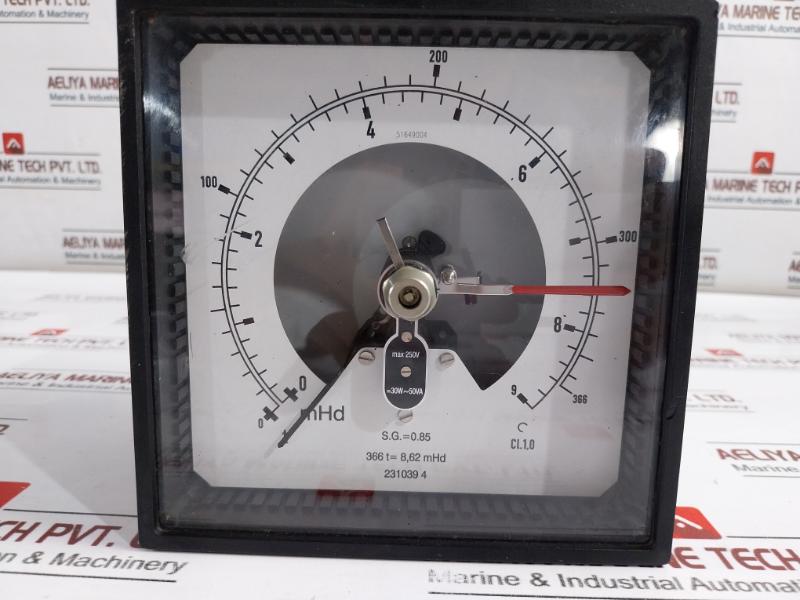 231039 4 M-1 Dual Scale Analog Gauge For Fuel Oil S.g. 0.85366 51649004 0-9mhd