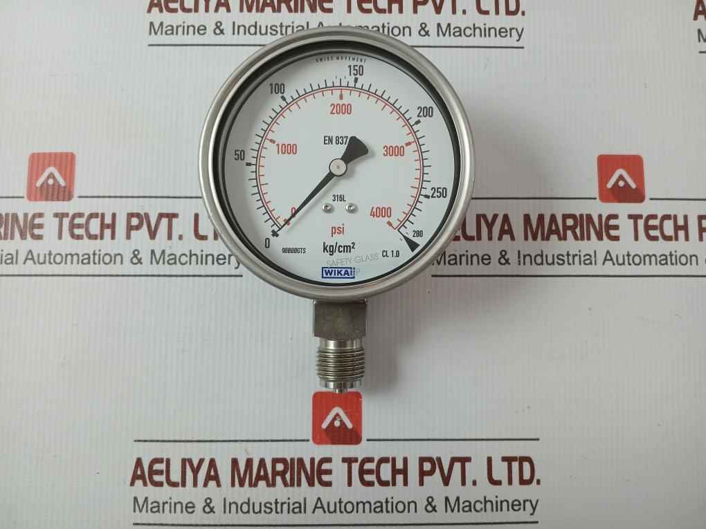 232.50.100 Bourdon Tube Pressure Gauge 280 Kg/Cm2 & Psi Wika