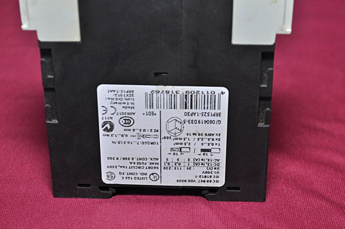 Siemens 3rp 1525-1ap30 time relay fuse 4a