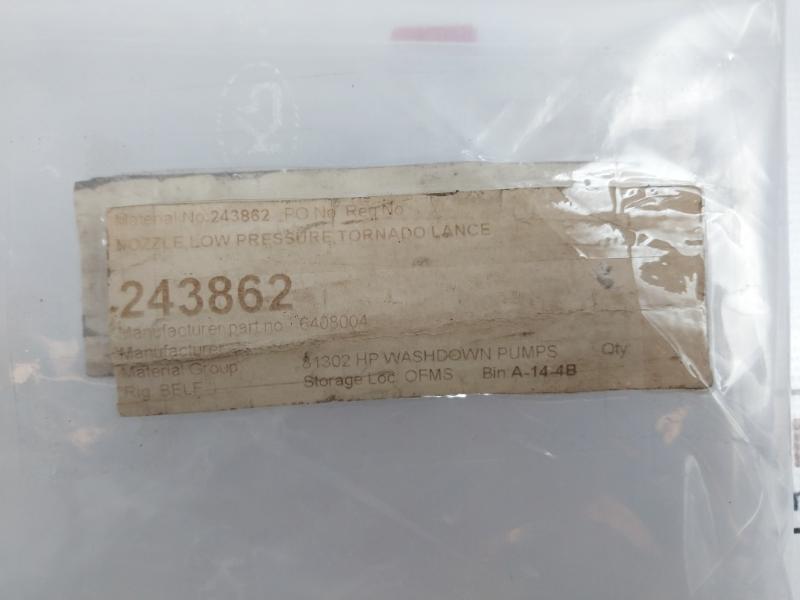 243862 Nozzle Low Pressure Tornado Lance For Hp Washdown Pumps