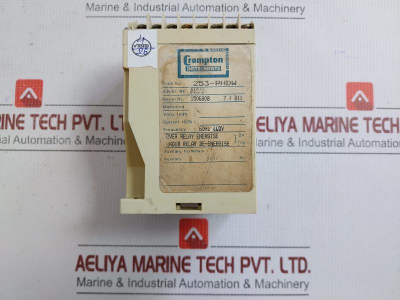 253- Phdw Protector Trip Relay 5A 250V Ac 50/60Hz & 24V Dc Crompton Instruments