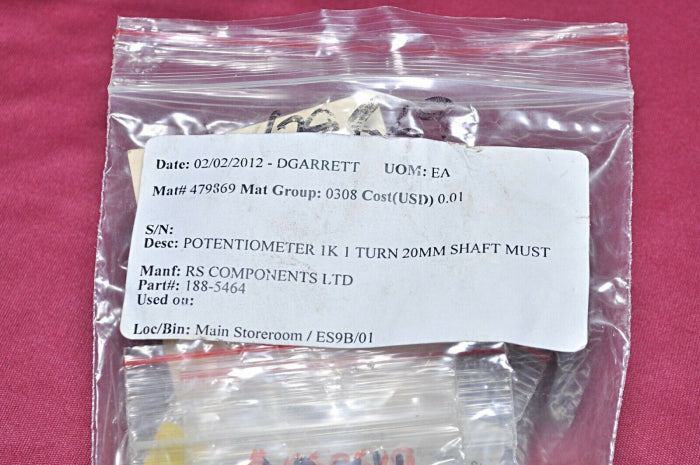 Rs components 169-641 potentiometer 3w 1k0