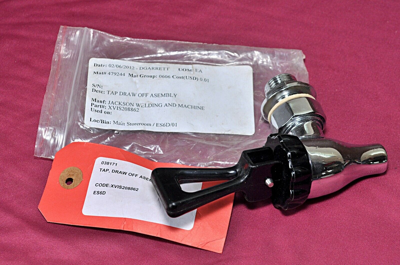 Jackson Welding Xvis208862 Tap Draw Off Asembly