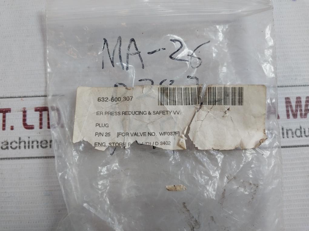 25 Plug Water Inlet Pressure Reducing Valve Part 632-600.307