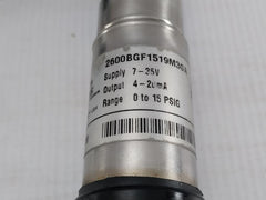 2600Bgf1519M3Ga Pressure Sensor Range - 0 To 15 Psig Gems Sensors 4-20 Ma