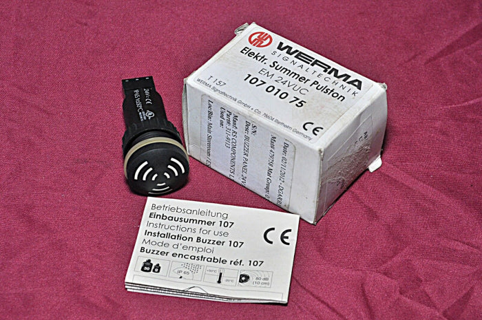 Werma 10701075 Black Panel Mount Buzzer