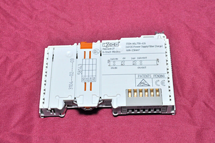 Wago 750-626 24v dc power supply filter 68 6805303