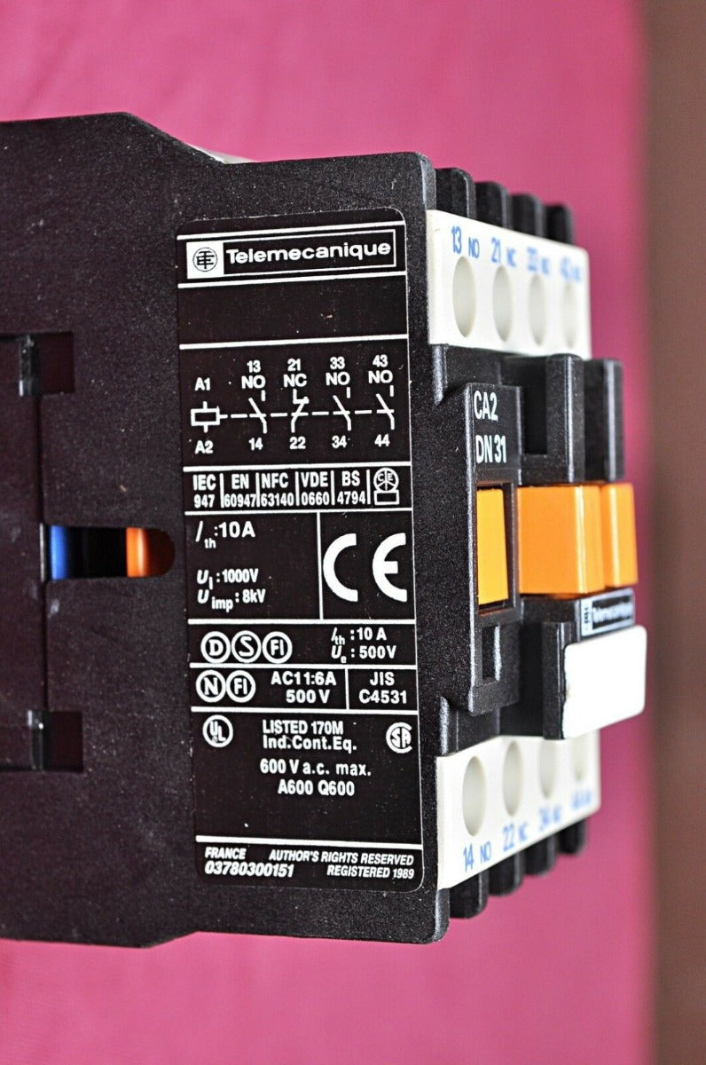 Telemecanique Ca2Dn31M7 Auxiliary Contactor 10A 1000V