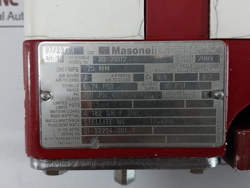 28-28112 Valve Actuator By Masoneilan 6-24 Psi 25 Mm