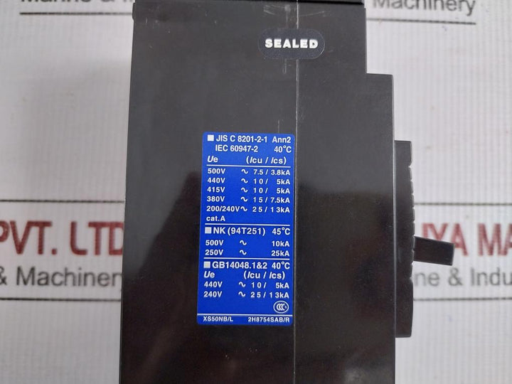 2 Poles Molded-case Circuit Breaker 660V 50/60Hz Terasaki Xs50Nb