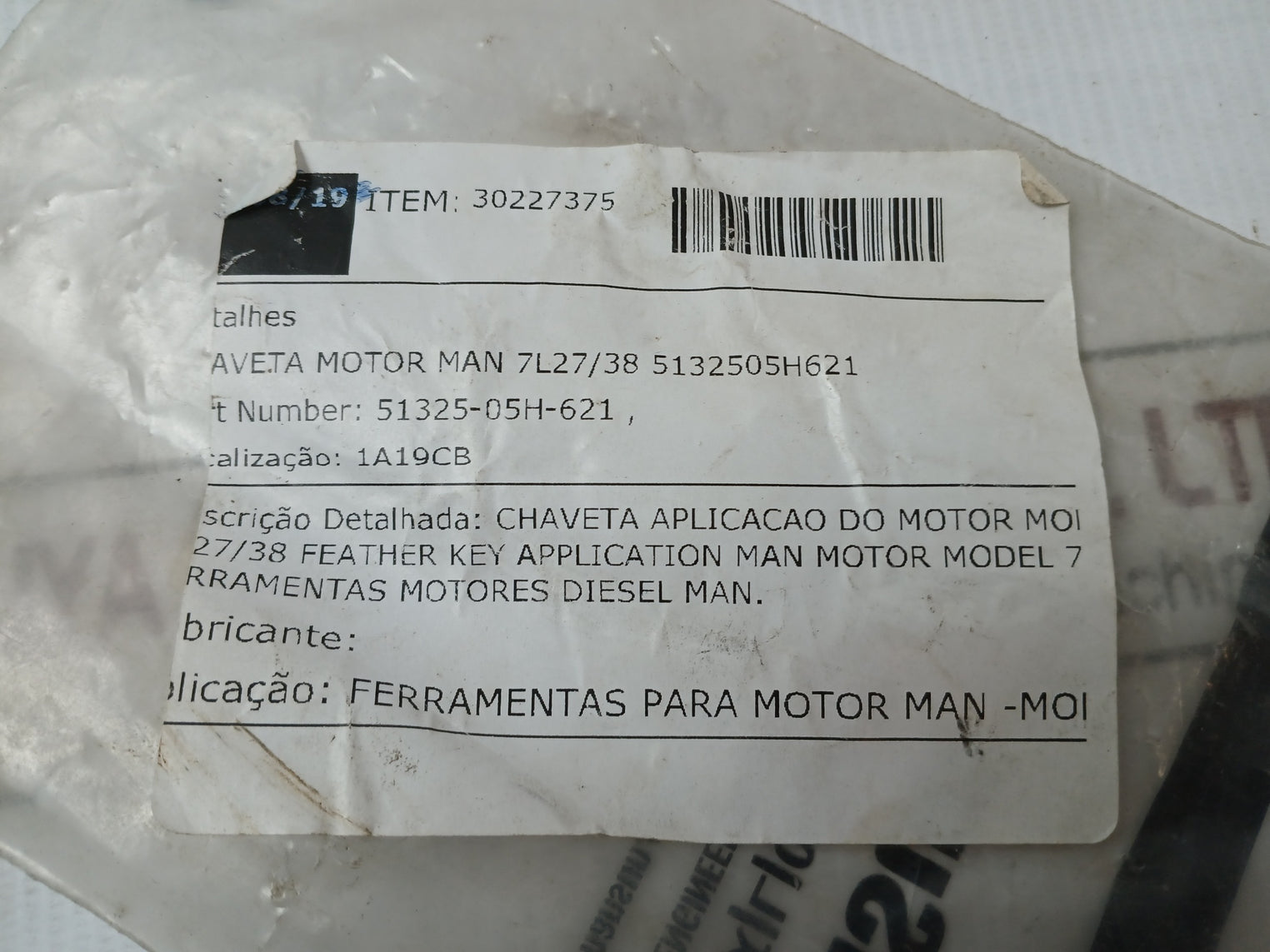 Man Diesel & Turbo 51325-05H-621 Feather Shaft Key