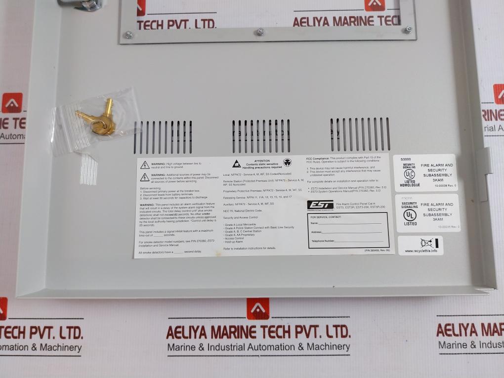 3-cab5 Edwards Fire Alarm Control Panel Cabinet W/ Door Assy