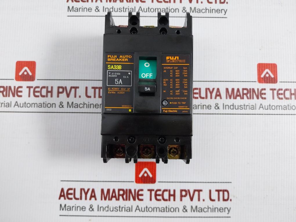 3-pole Circuit Breaker 50/60Hz 660 Vac Fuji Electric Sa33B