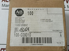 3-pole Contactor 100-c09*10 Allen-bradley 600V Ac