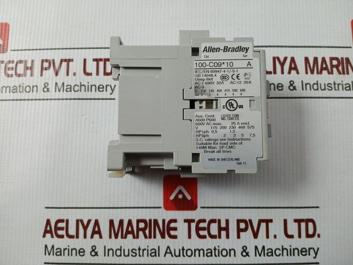 3-pole Contactor 100-c09*10 Allen-bradley 600V Ac