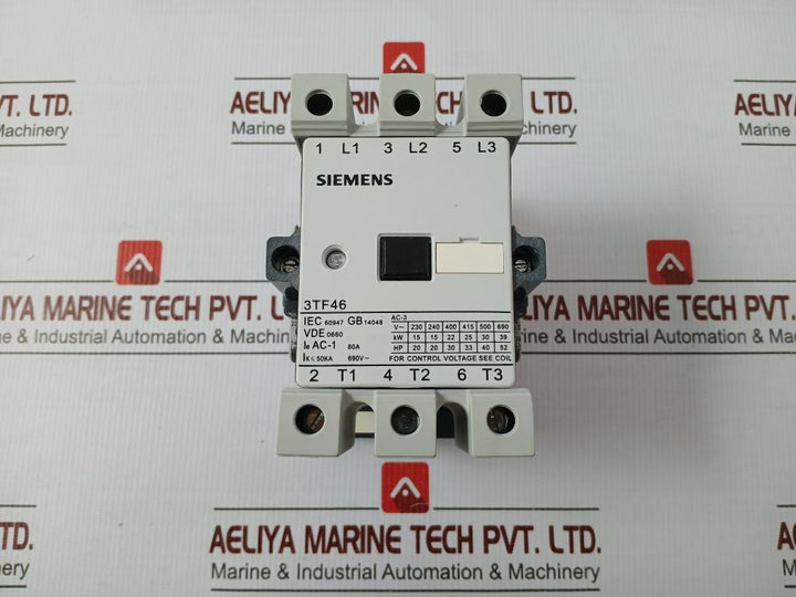 3-pole Contactor Ac 220V 50/60Hz Siemens 3Tf46 22-0Xn2