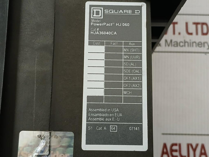 3-pole Molded-case Circuit Breaker Hj-060 Square D 750V 50/60Hz
